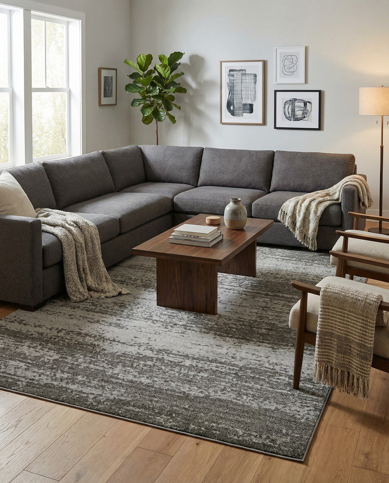 Studio Haven Collection Area Rug -  Gallery (Dark Gray) Rectangle Dark Gray  lifestyle 14