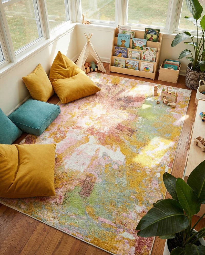 Wonder Tykes Collection Area Rug -  Flutter Rectangle Multi  lifestyle 9