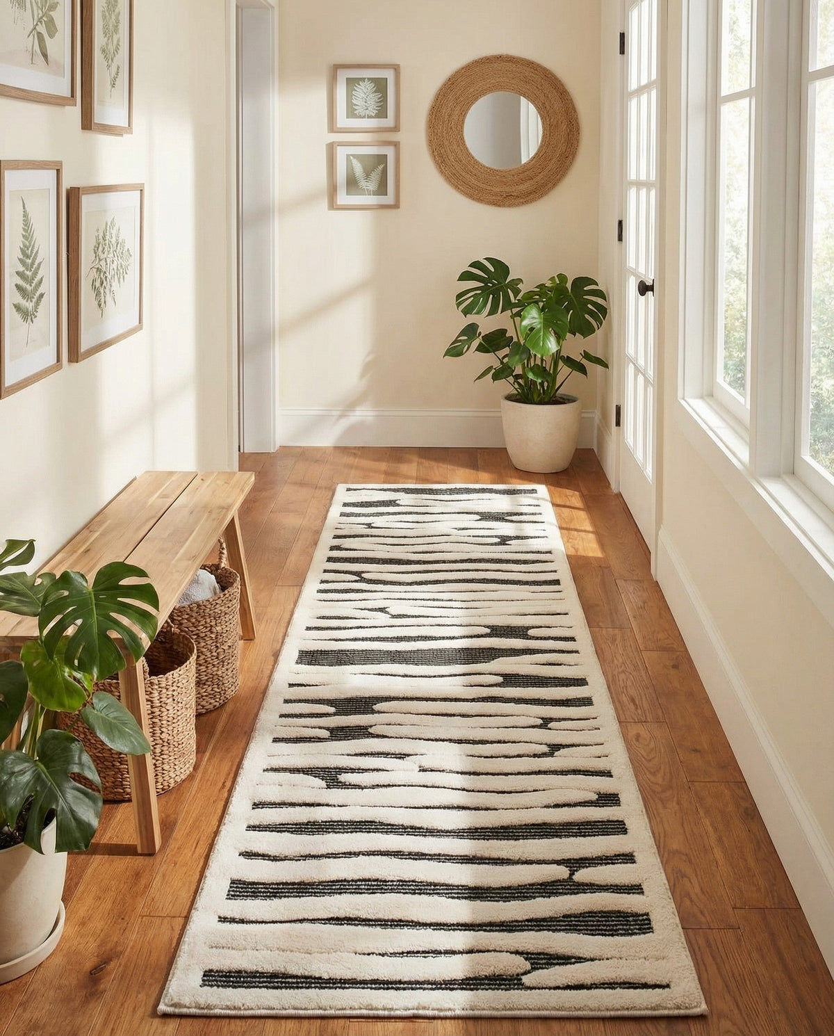 Monochrome Collection Area Rug - Slate Runner Gray  lifestyle 84