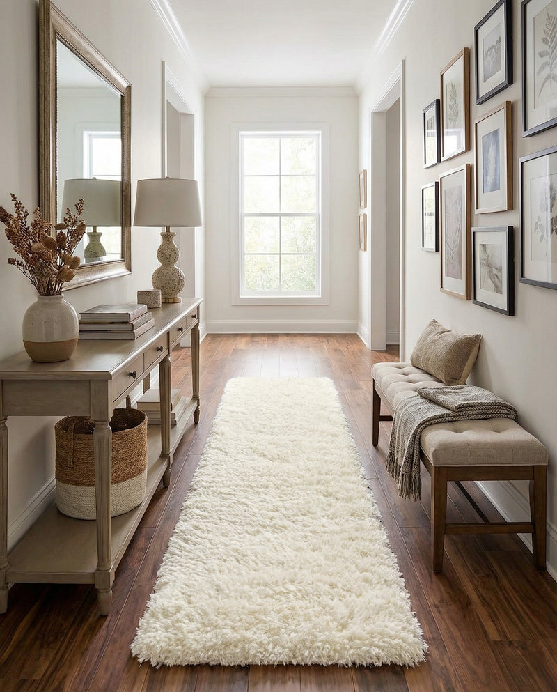 Eternal Plush Oasis Collection Area Rug -  Tranquility (Pearl) Runner Pearl  lifestyle 25
