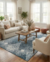 Aegean Elegance Washables Collection Area Rug -  Naxos Rectangle Navy Blue  lifestyle 18