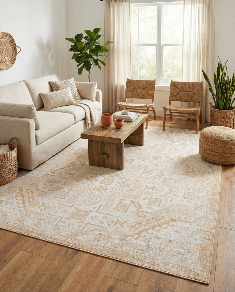 Tribal Terrace Treasures Collection Area Rug - Mayan Marina (Natural) Rectangle Natural  lifestyle 21