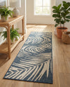 Seaside Blooms Collection Area Rug - Verdure (Blue) Runner Blue  lifestyle 51
