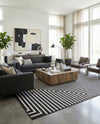 Urban Terrace Collection Area Rug -  Astoria (Black and White) Square Black and White  lifestyle 36