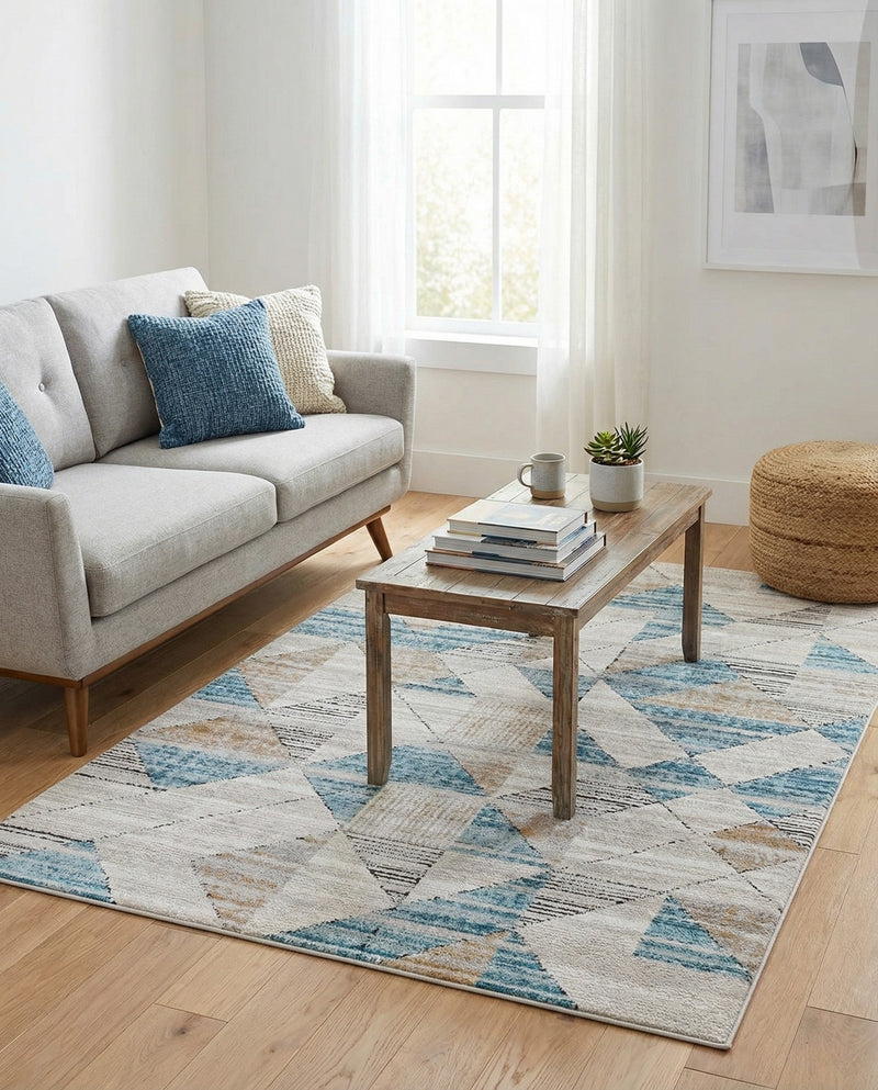 Dresden Elegance Collection Area Rug - Meissen Rectangle Blue  lifestyle 9