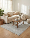 Thar Cotton Collection Area Rug - Jaisalmer (Light Gray) Rectangle Light Gray  lifestyle 5