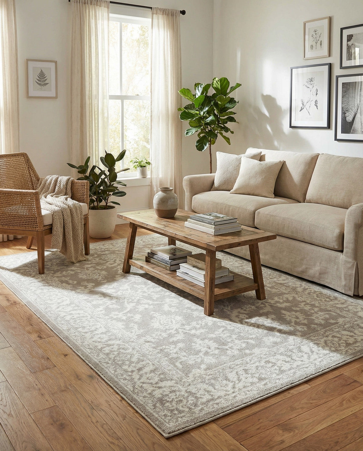 Savannah Elegance Collection Area Rug - Augusta (Light Gray) Rectangle Light Gray  lifestyle 15