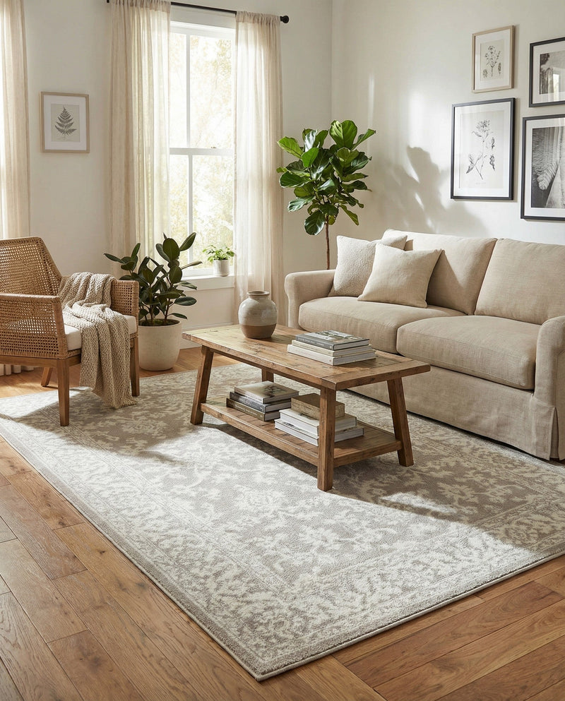 Savannah Elegance Collection Area Rug - Augusta (Light Gray) Rectangle Light Gray  lifestyle 15