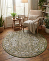 Savannah Soiree Collection Area Rug -  Everglade (Green) Round Green  lifestyle 26