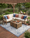 Tribal Terrace Treasures Collection Area Rug - Mayan Marina (Blue) Rectangle Blue  lifestyle 31