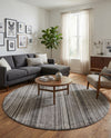 Jewel Oasis Collection Area Rug - Sapphire (Gray) Round Gray  lifestyle 67