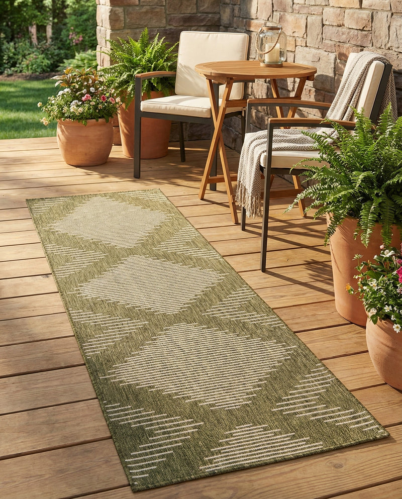 Urban Terrace Collection Area Rug -  Chelsea (Green) Runner Green  lifestyle 37