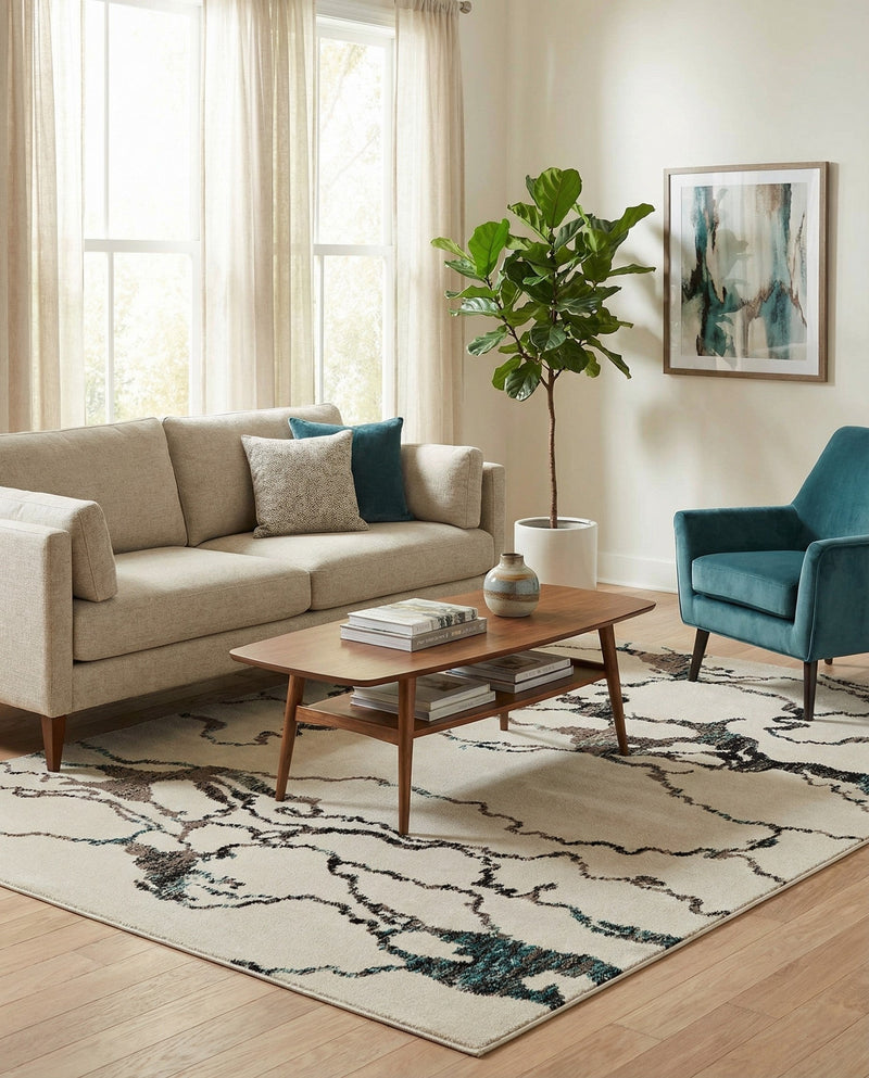 Brighton Terrace Collection Area Rug -  Aldrington Rectangle Ivory  lifestyle 19