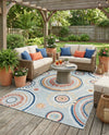 Seaside Blooms Collection Area Rug -  Eden Rectangle Gray  lifestyle 60