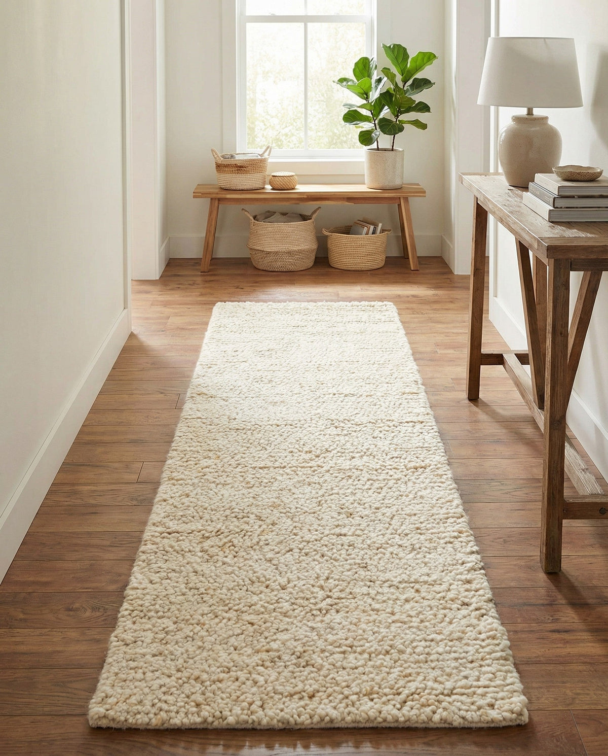 Wellington Luxe Shag Collection Area Rug - Kapiti Runner Moroccan Ivory  lifestyle 89