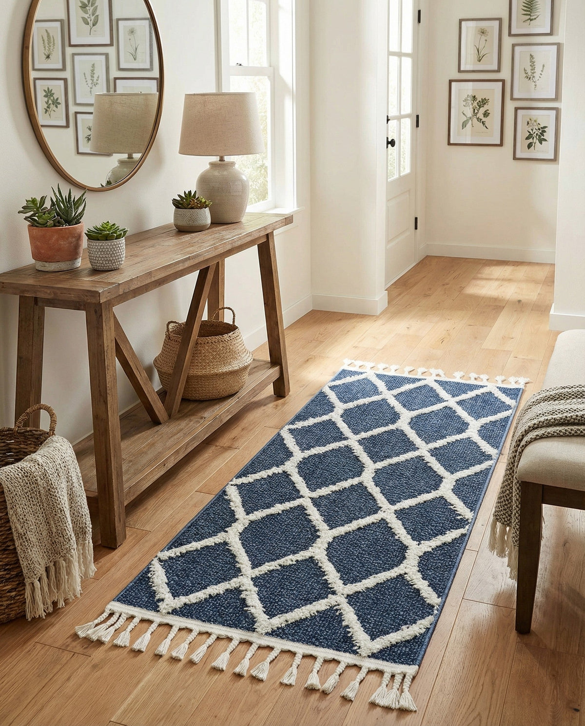 Sahara Chic Collection Area Rug -  Tuareg Runner Blue  lifestyle 175