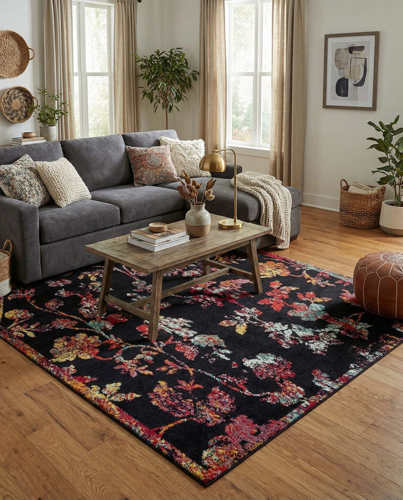 Brighton Terrace Collection Area Rug -  Roedean Square Navy Blue  lifestyle 42