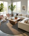 Seaside Serenity Collection Area Rug - Veranda (Black) Round Black  lifestyle 69