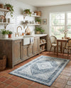 Aegean Elegance Washables Collection Area Rug -  Delos Rectangle Navy Blue  lifestyle 23