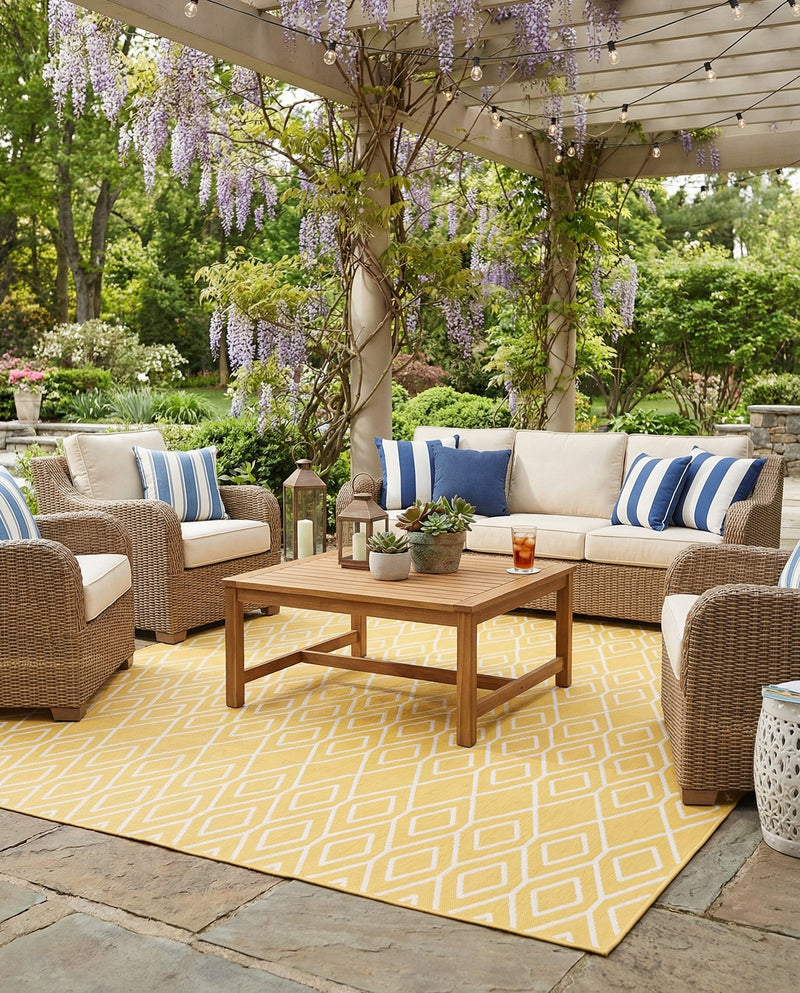 Urban Oasis Rugs Collection Area Rug -  Boulevard (Yellow Ivory) Rectangle Yellow Ivory  lifestyle 12