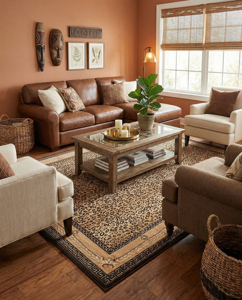 Savannah Sojourn Collection Area Rug -  Limpopo Rectangle Brown  lifestyle 11