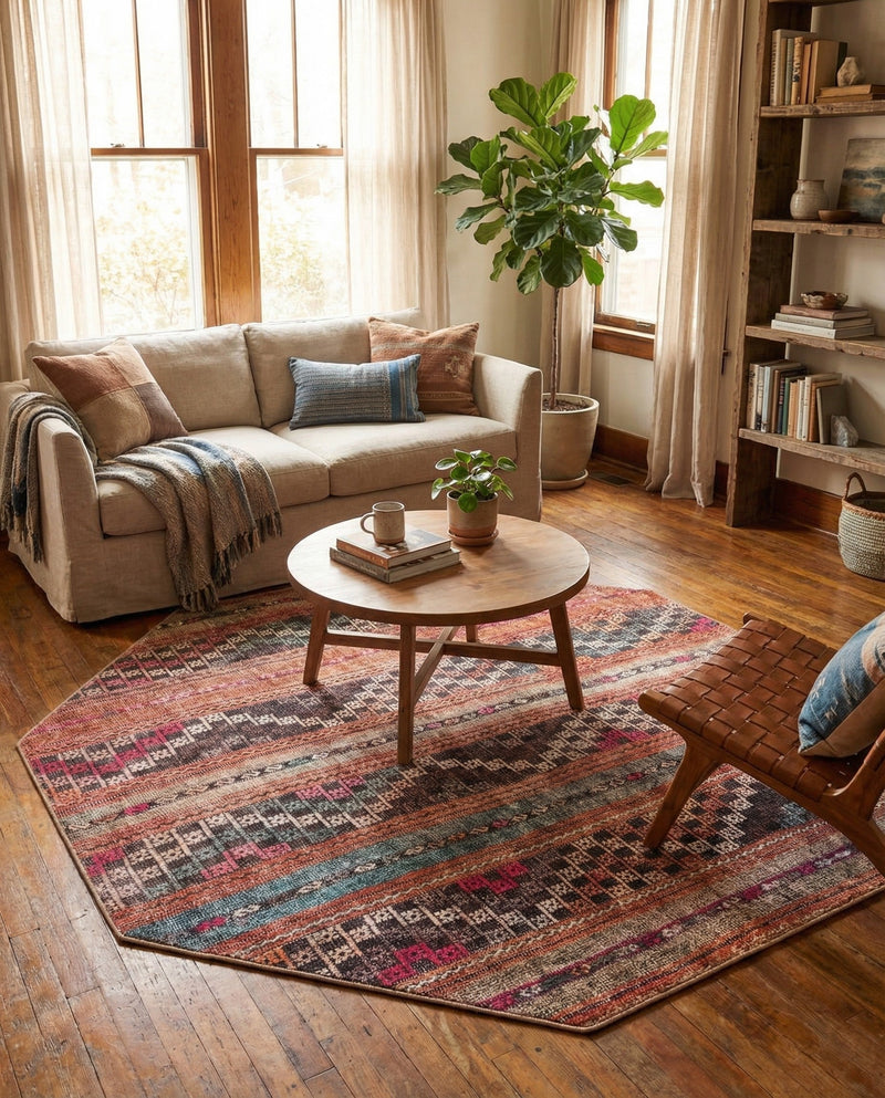 Heritage Elegance Collection Area Rug -  Monticello Octagon Multi  lifestyle 32