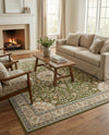 Patio Heritage Collection Area Rug -  Bower Rectangle Green  lifestyle 59