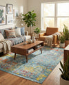 Caribbean Breeze Collection Area Rug -  Quantic Rectangle Blue  lifestyle 8
