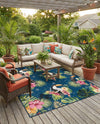 Seaside Blooms Collection Area Rug -  Leaf Rectangle Multi  lifestyle 15