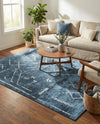 Aegean Elegance Washables Collection Area Rug - Santorini Rectangle Navy Blue  lifestyle 42