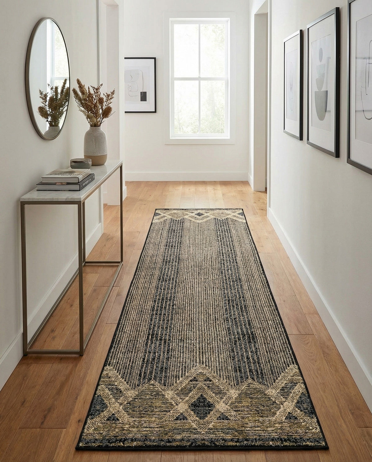 Urban Terrace Collection Area Rug -  Loft Runner Charcoal  lifestyle 76