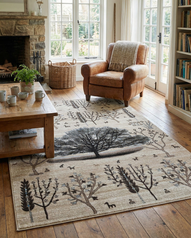 Coastal Haven Collection Area Rug -  Coastline Rectangle Beige  lifestyle 16