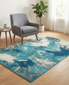 Urban Terrace Collection Area Rug -  Gazebo Rectangle Blue and Ivory  lifestyle 7