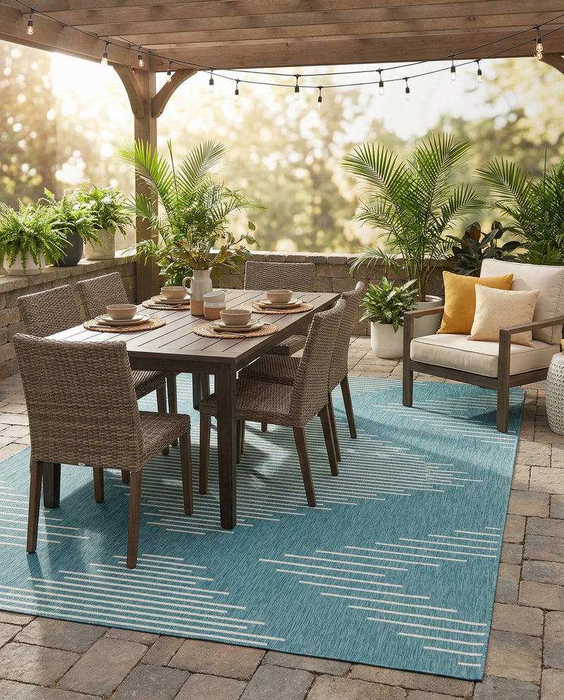 Urban Terrace Collection Area Rug -  Chelsea (Light Aqua) Rectangle Light Aqua  lifestyle 3