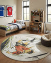 Wonder Tykes Collection Area Rug -  Mirage Round Gray  lifestyle 42