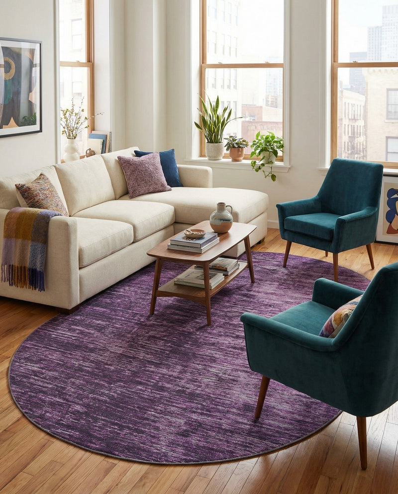 Sahara Essence Collection Area Rug - Oasis (Purple) Oval Purple  lifestyle 44