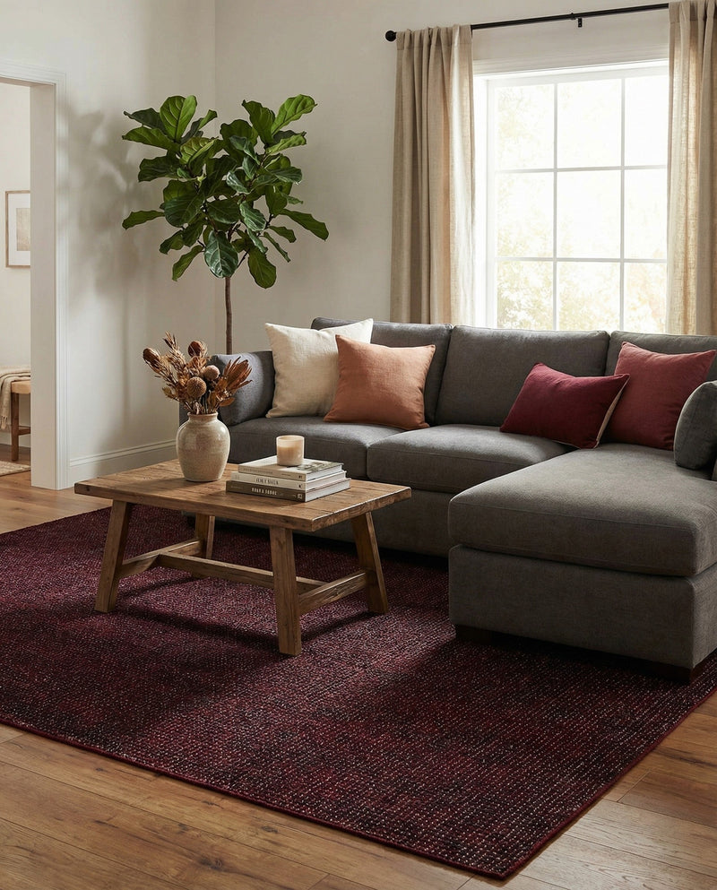 Aravalli Collection Area Rug -  Jaisalmer Rectangle Burgundy Red  lifestyle 51