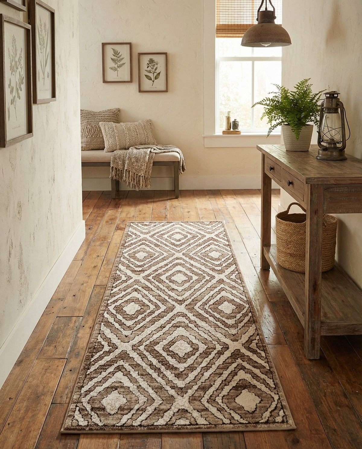 Sanctuary Retreat Collection Area Rug -  Oasis Runner Chocolate Brown  lifestyle 71