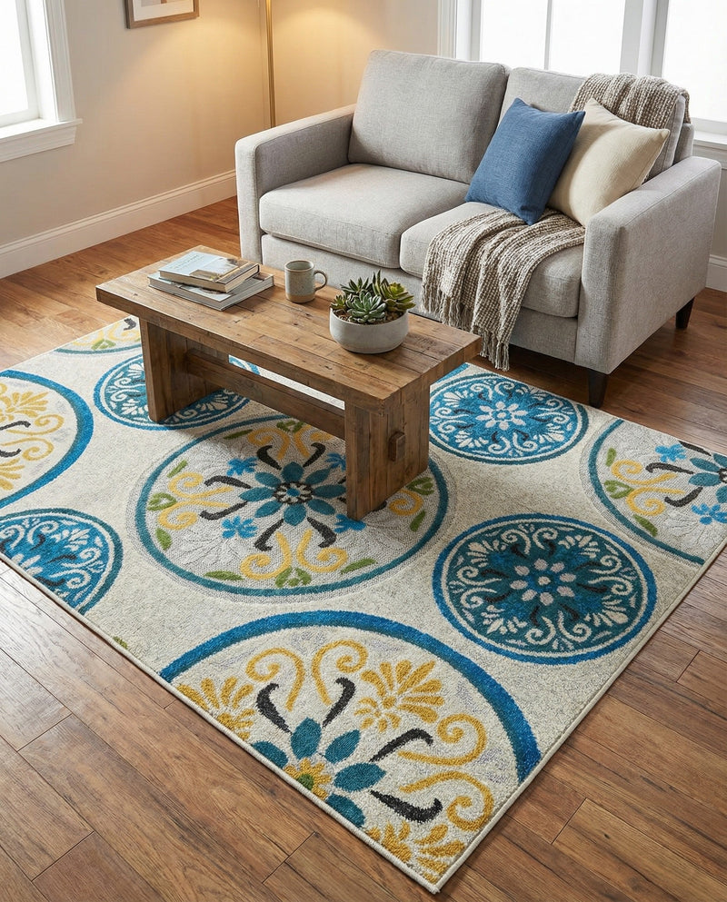 Urban Terrace Collection Area Rug -  Deck Rectangle Cream  lifestyle 26