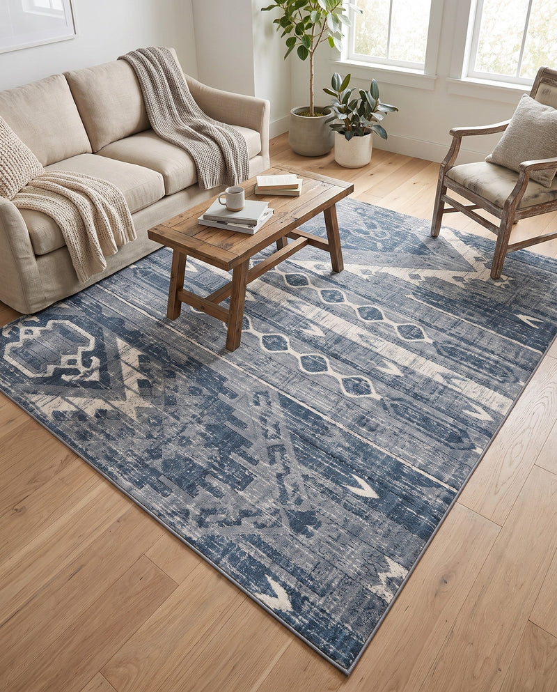 Cascade Range Collection Area Rug - Hood (Blue Gray) Square Blue Gray  lifestyle 73