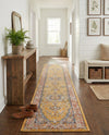 Seville Stripes Collection Area Rug - Cadiz (Yellow) Runner Yellow  lifestyle 54