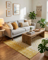 Mediterranean Lattice Collection Area Rug -  Casablanca (Ivory and Yellow) Square Ivory and Yellow  lifestyle 37