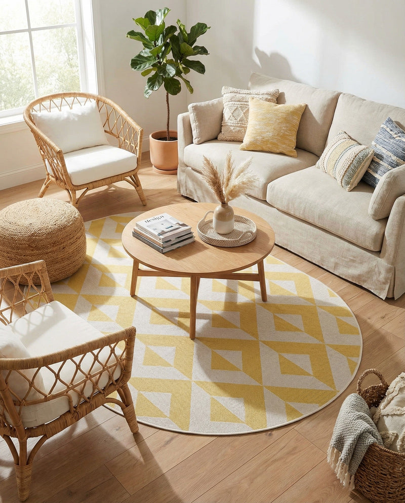 Urban Oasis Rugs Collection Area Rug -  Highrise (Yellow) Oval Yellow  lifestyle 26
