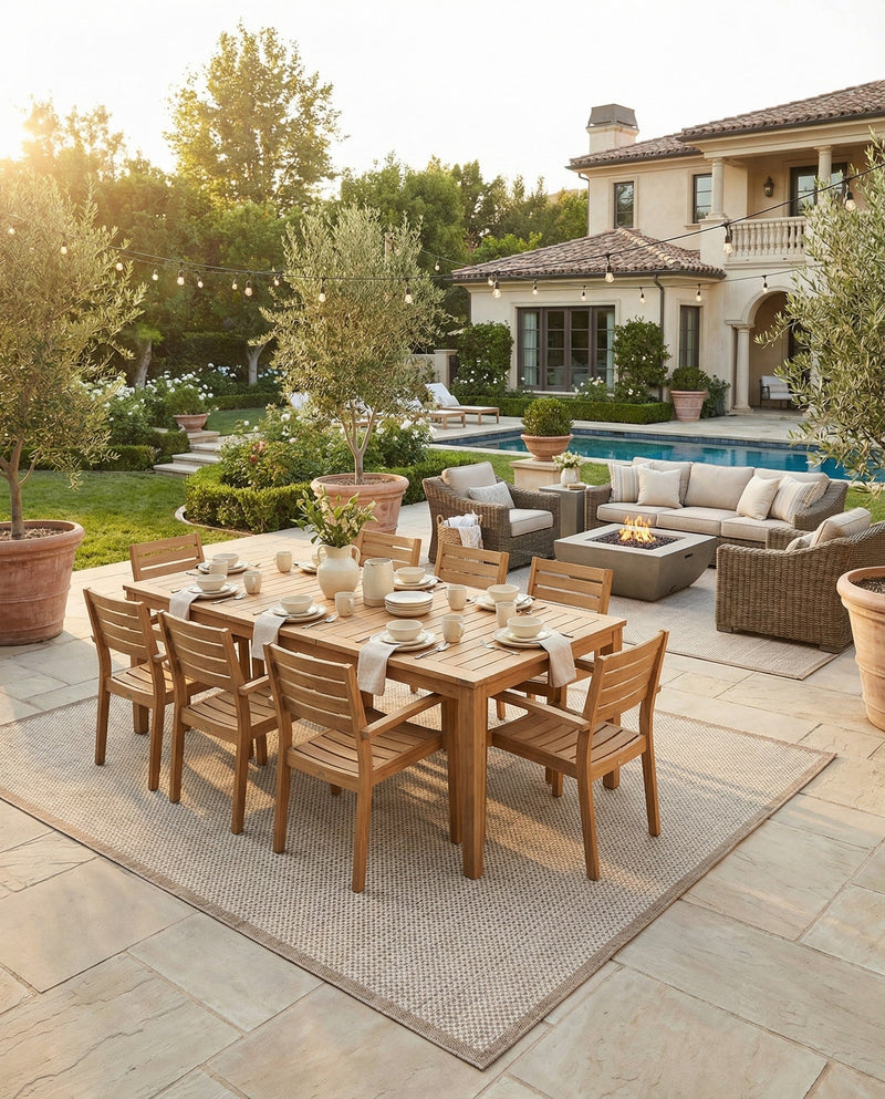 Terrace Fringe Collection Area Rug - Patio Rectangle Beige  lifestyle 12