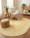 Tribal Terrace Treasures Collection Area Rug -  Incan Isle (Yellow) Oval Yellow  lifestyle 69
