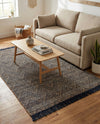 Woven Seaside Jute Collection Area Rug - Oia Rectangle Navy Blue and White  lifestyle 41
