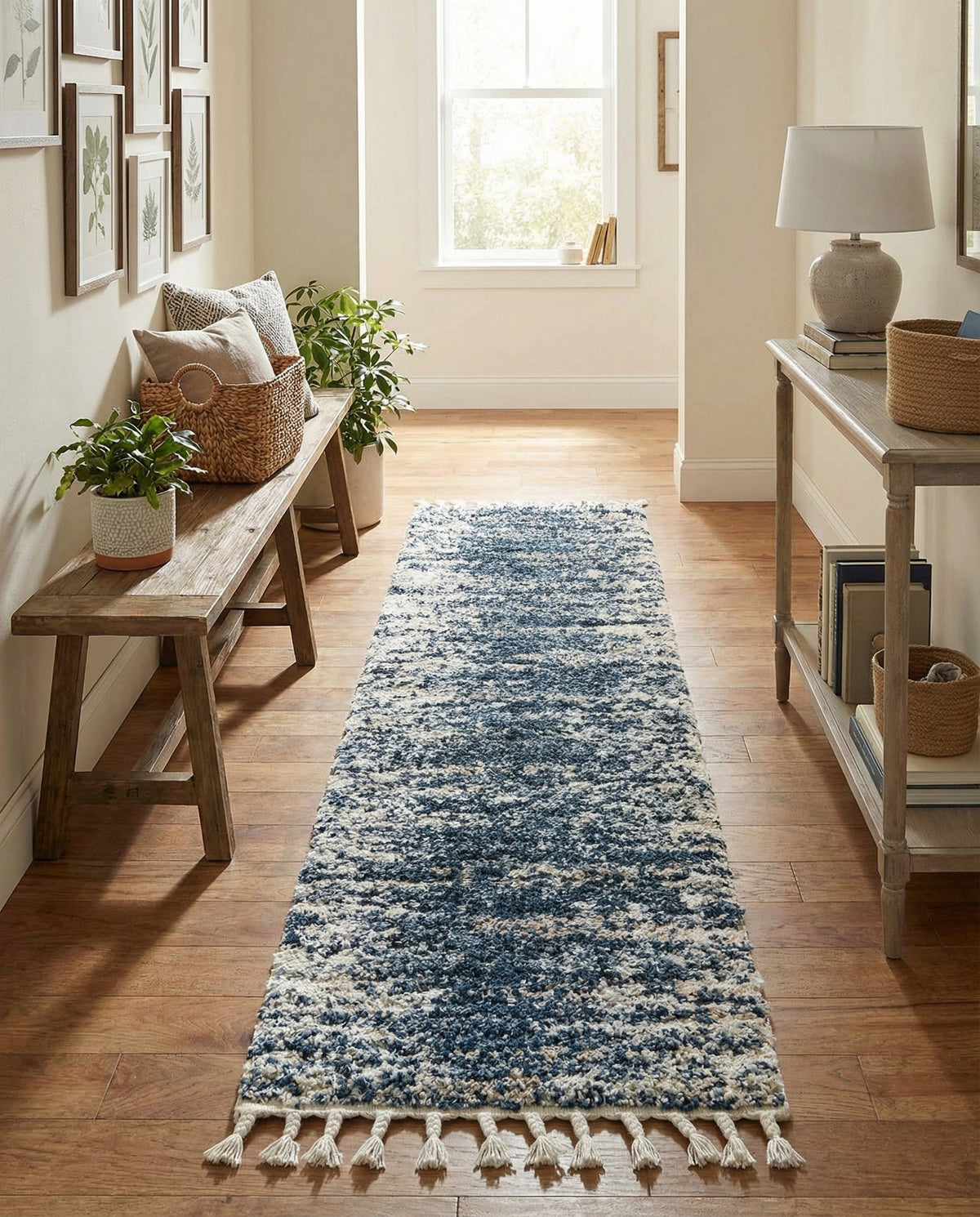 Tranquil Tides Shag Collection Area Rug - Marina Runner Blue  lifestyle 103