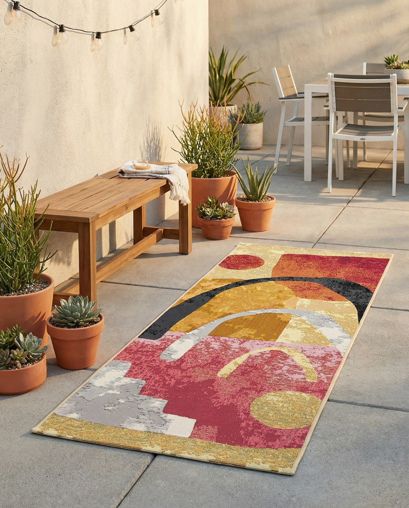 Urban Terrace Collection Area Rug -  Skyline Runner Multi  lifestyle 58