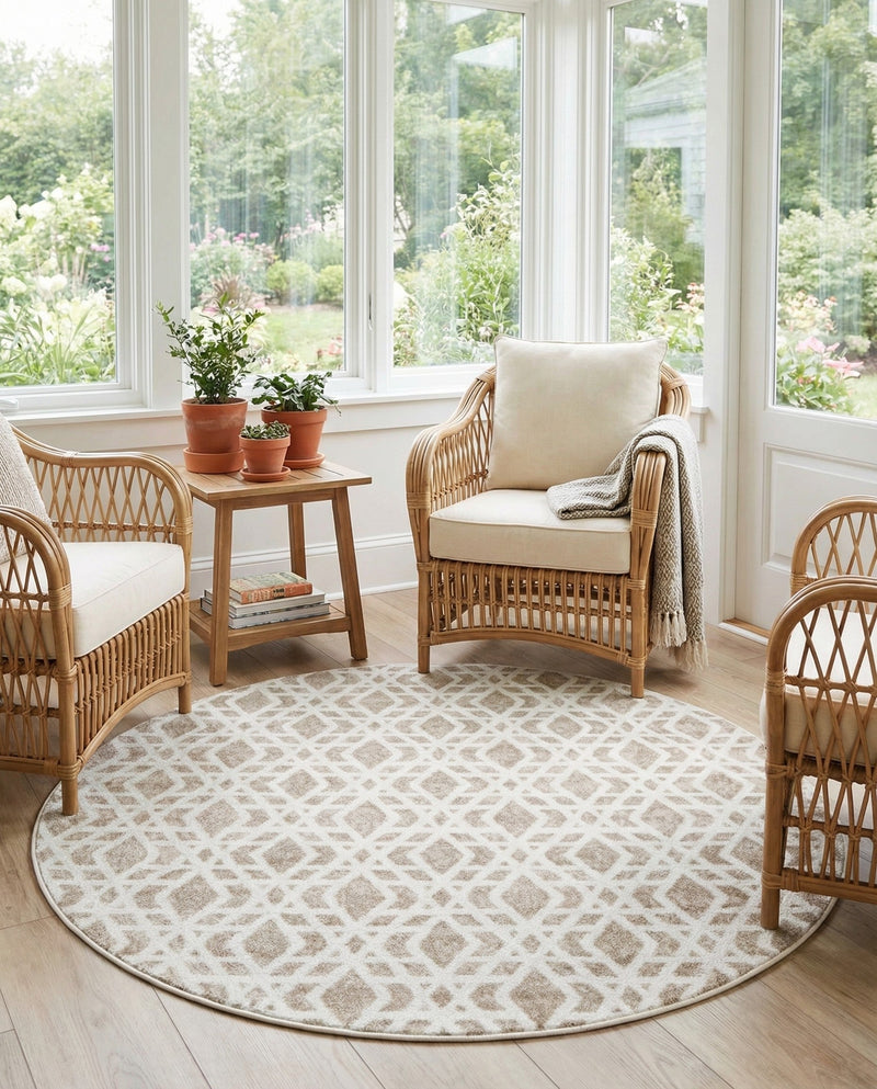 Coastal Haven Collection Area Rug -  Seafarer Round Ivory  lifestyle 38