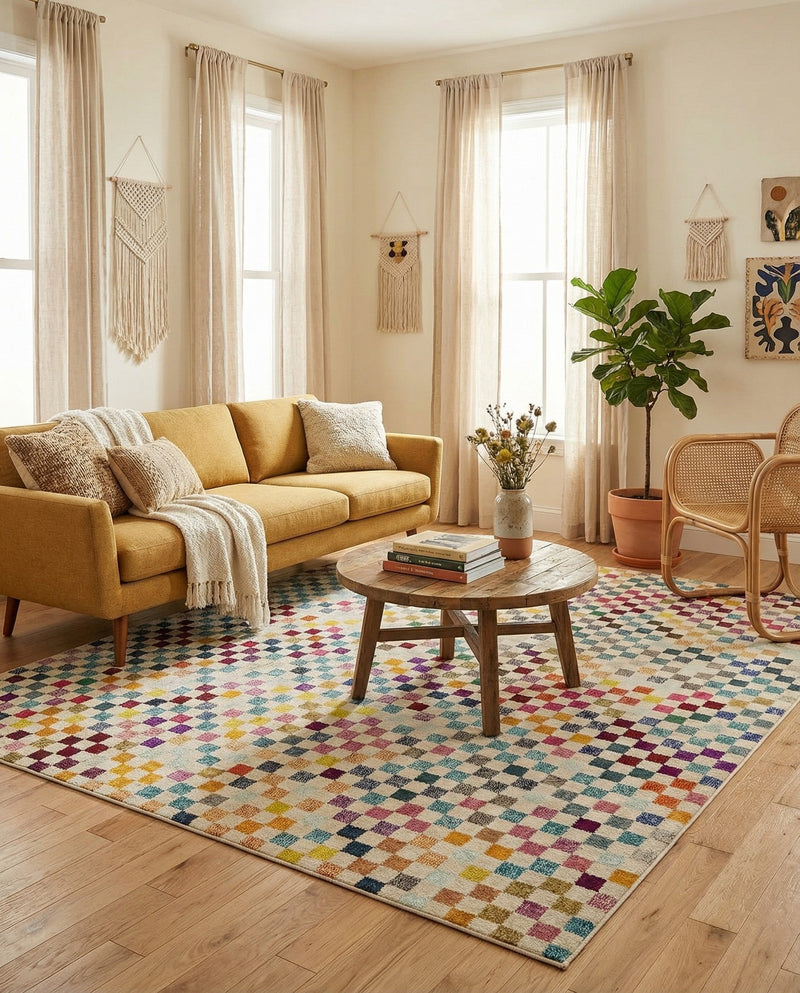 Chromatic Oasis Collection Area Rug -  Flora Rectangle Multi  lifestyle 12